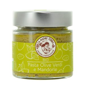 Pasta di olive verdi e mandorle della linea 'la madre terra'